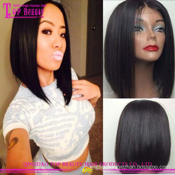 2016 Hot selling 100 brazilian virgin cheap bob full lace wigs with baby hair remy full lace wigs under 100